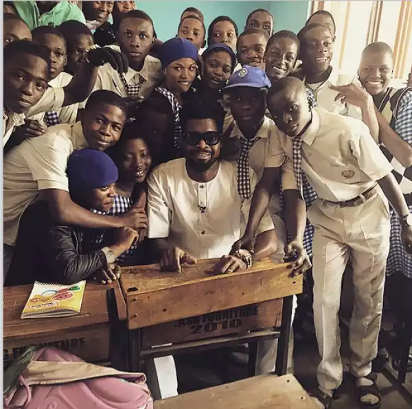 20 years after, Basketmouth visits old secondary school