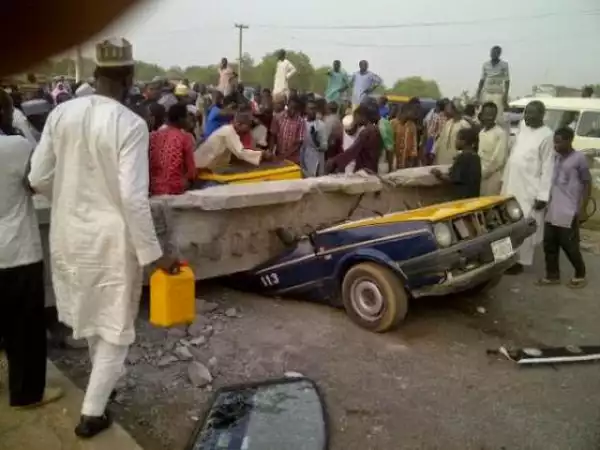 7 Die As Pedestrian Bridge Collapses On Taxi In Kano