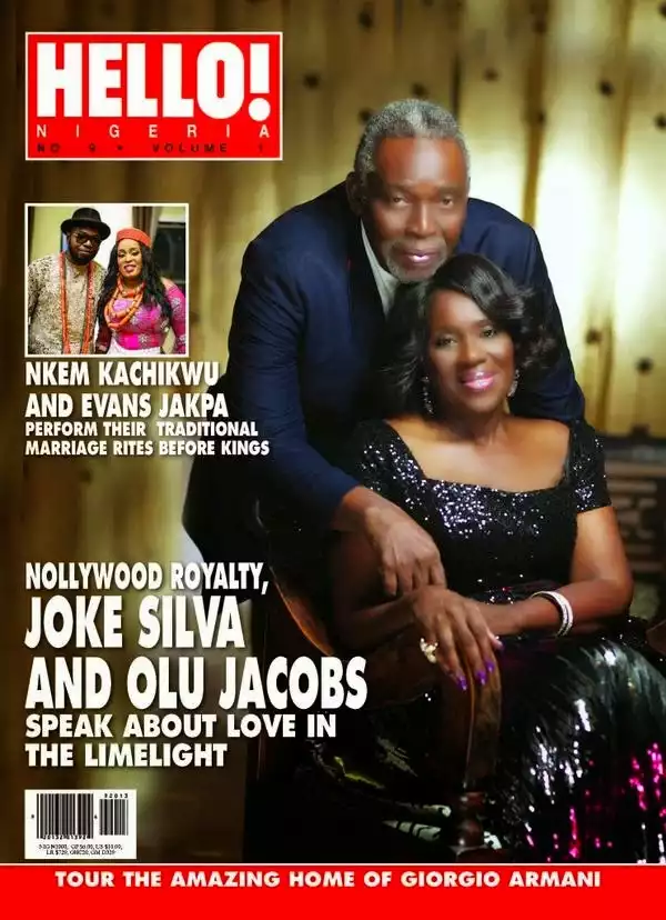 Actor Olu Jacobs and Joke Silva (wife) cover new issue of Hello! Nigerian mag