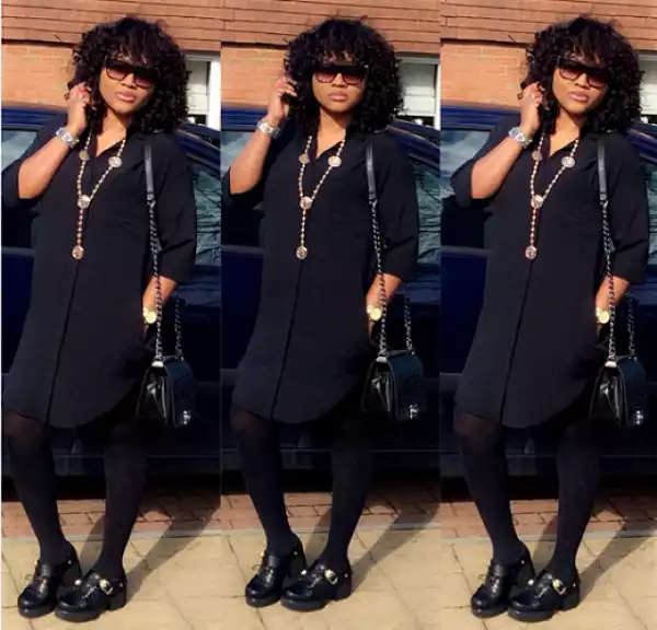 Actress Mercy Aigbe steps out in edgy all-black ensemble