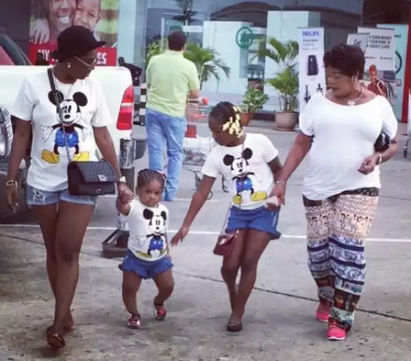 Annie Idibia And Her Daughters Step Out In Matching Outfits