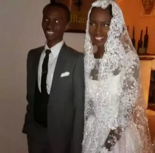 Bello El-Rufai And His wife, Kamilah In Their English Wedding Outfits