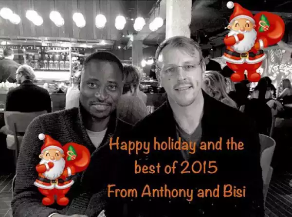 Bisi Akande Proudly Shows Off Gay Lover On Christmas Greeting Card