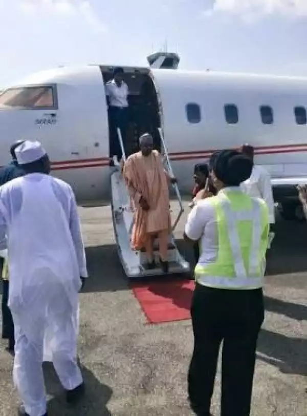 Buhari Arrives Abuja To Await Announcement Of Results By INEC