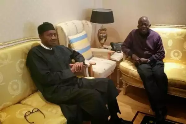 Buhari pictured with Bola Tinubu in London