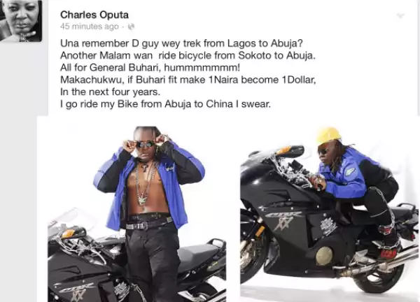 Charly Boy Prepared To Ride His Bike From Abuja To China If Buhari Can
