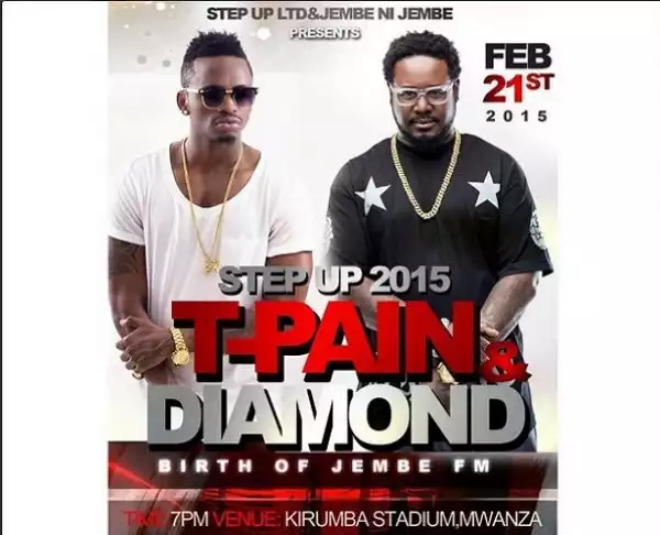 Diamond Platinumz to perform alongside T-Pain in Tanzania