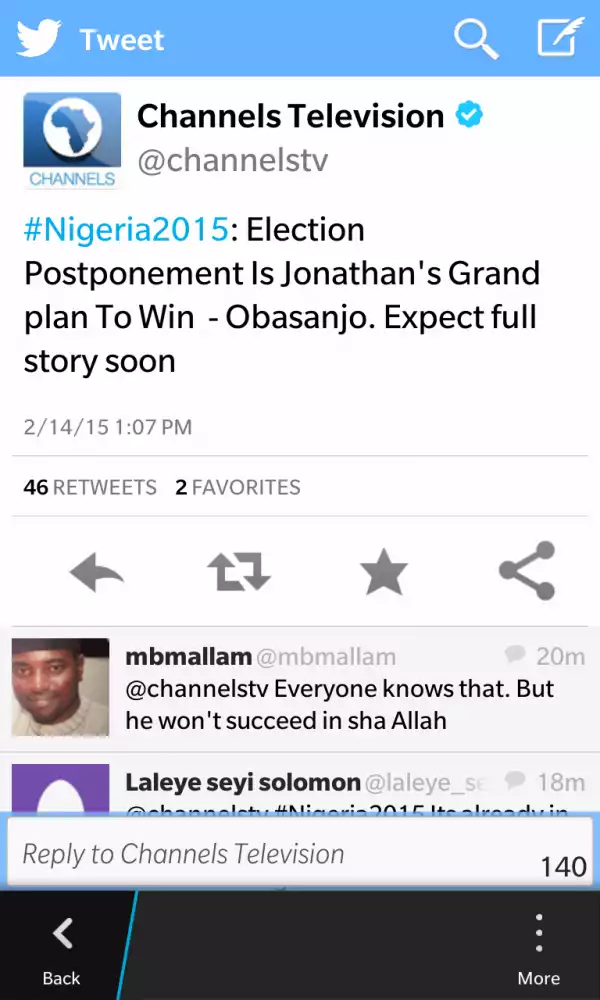 Elections Postponement Is Jonathan