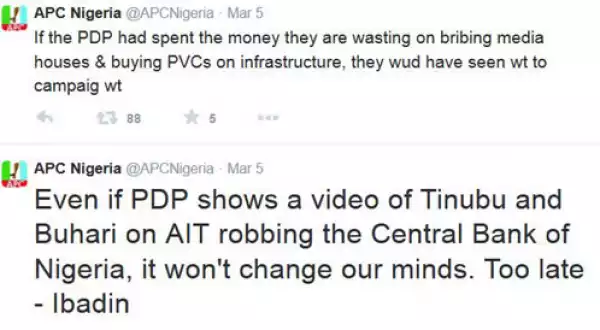 Even if PDP shows video of Tinubu, Buhari robbing CBN, Nigerians will vote us —APC