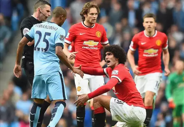 Fellaini hits back after spitting accusations