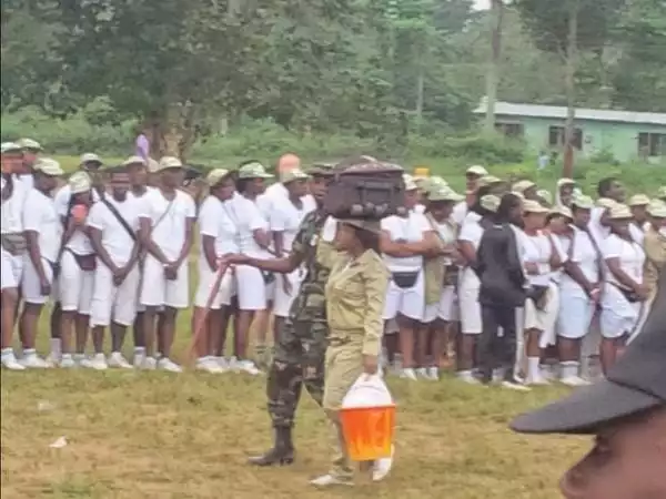 Female Corp Member Decamped for Slapping Male Corper in Delta State (Photo)
