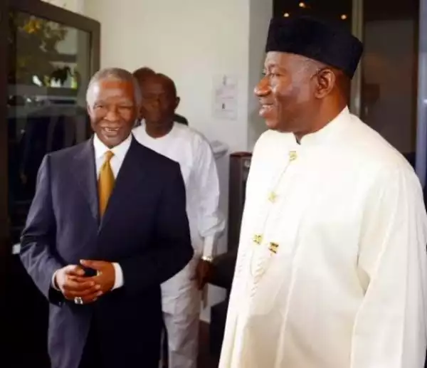 Former South Africa President Mbeki, Abdulsalam Abubakar in closed door meeting with GEJ