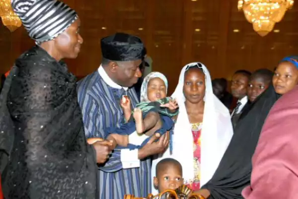 GEJ spends Val day with widows & kids of soldiers killed in Boko haram attacks