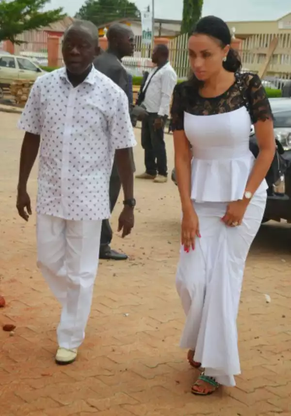Gov Adams Oshiomole And His Wife At Thanksgiving Service Today