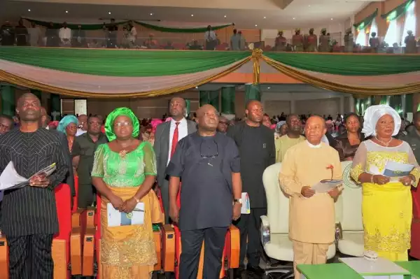 Gov Orji, Family, Others Attend Victory Thanksgiving At International Conference Centre In Unuahia