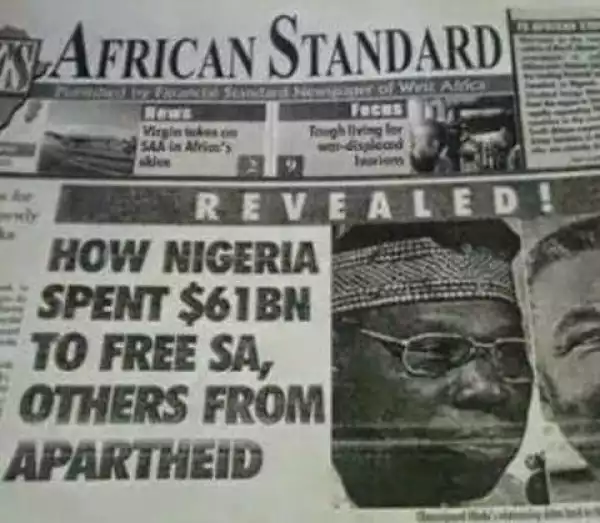 HELLO NIGERIANS!!! See This Photo That Should Remind South Africans How Nigeria Once Saved Them