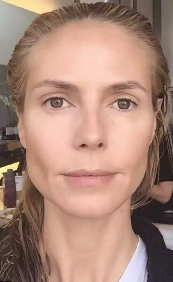 Heidi Klum Shares Before And After Make-Up Photos