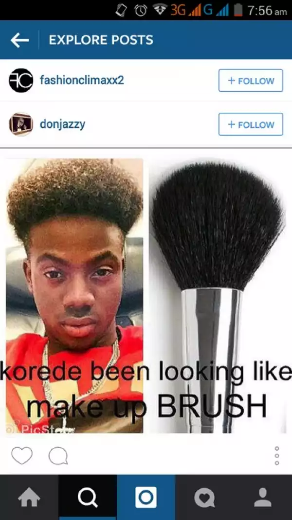 Hilarious!! See What DonJazzy Did To Korede Bello On Instagram