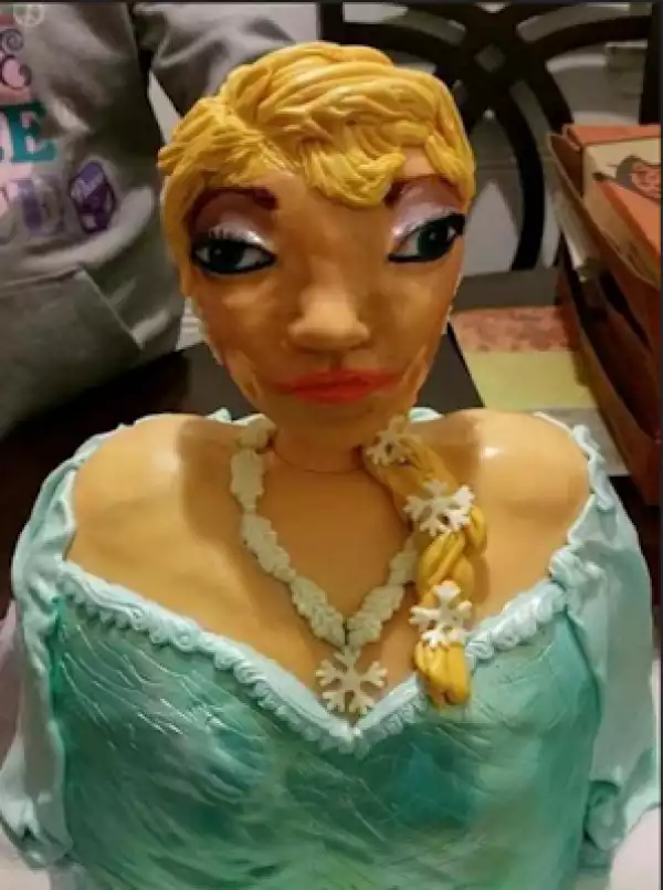 Hilarious Photo: Someone Ordered Elsa Cake And See What She Got.. Lol!!