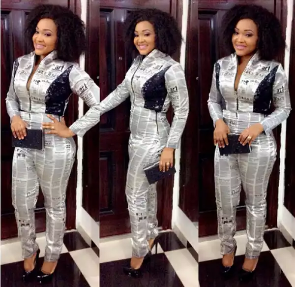 Hit or Miss? Mercy Aigbe Gentry in newspaper print jumpsuit