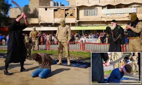 ISIS beheads three men with sword for being homosexuals