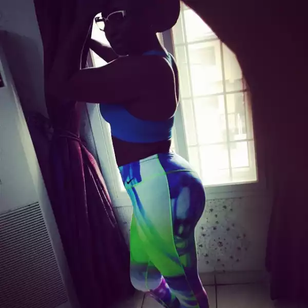 Ini Edo: Actress Shows Off Her Voluptuous Behind In Post-Workout Pose….. PHOTO!