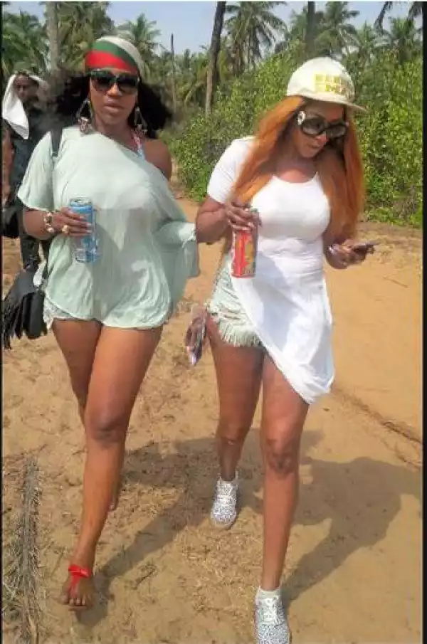 Ini Edo, Rukky Sanda & Ebube Nwagbo Show Off Hot Bods At Valentine Beach Party