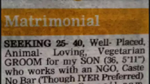 Jeez!!! See This Mom Looking For A G.ay Partner For Her Son Via An Advert In India