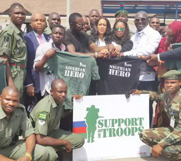 Jim Iyke, Sammie Okposo, others visit Nigerian troops in Abuja to show support (photos)