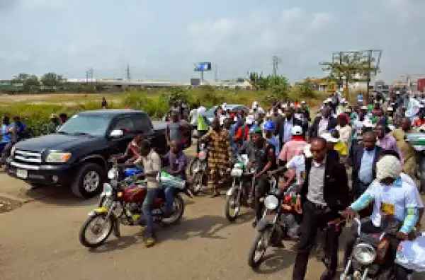Jimi Agbaje Rides Okada to Rally
