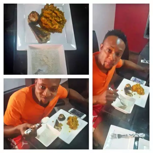  KCee Drinking Garri with Beans & Fish