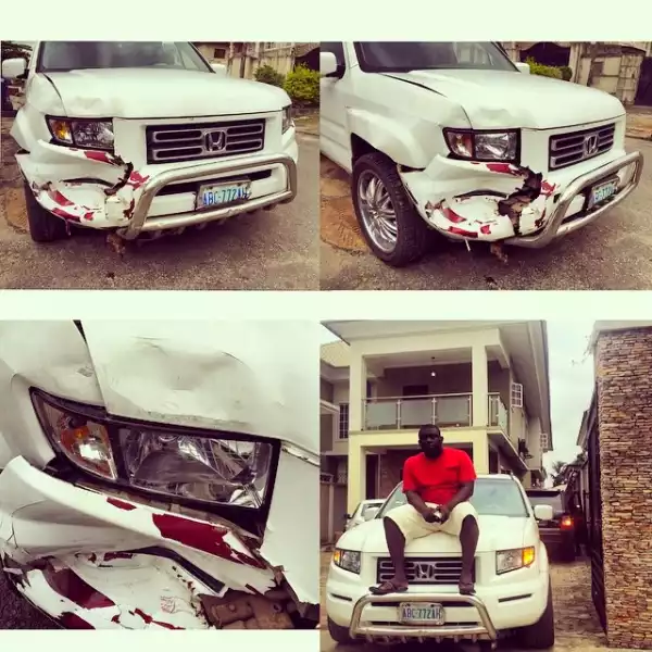 Kcee’s Manager, Soso Soberekon Crashes his SUV