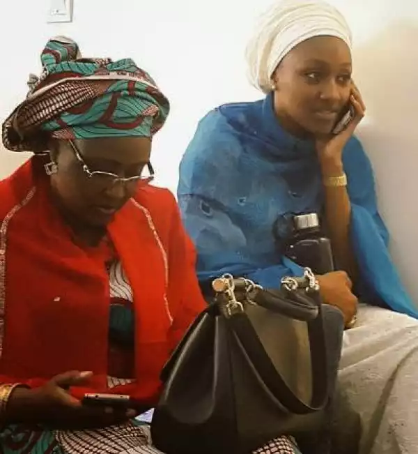 Mrs Buhari and her daughter Zahra pictured in  Lagos today