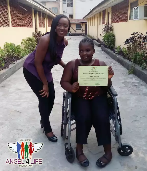Nikki Laoye offers scholarship to physically-challenged student on 34th birthday