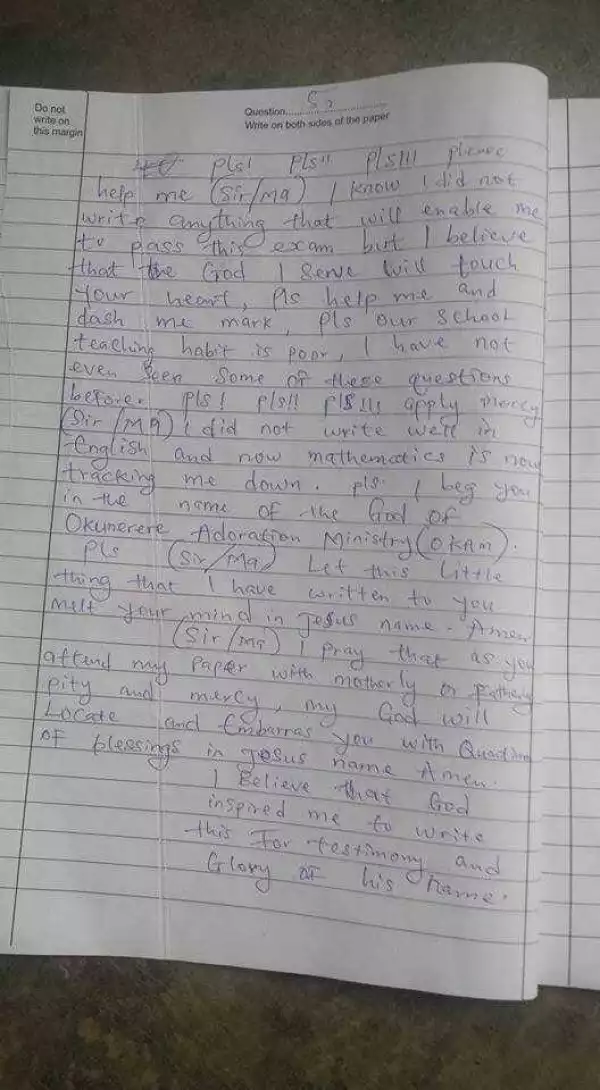 No Joke!! If You Were The One Marking This WAEC Script, What Would You Do? (See Script)