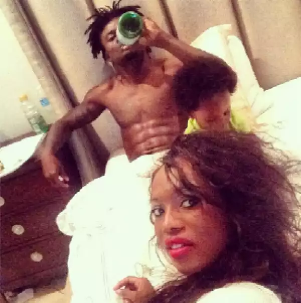Obafemi Martins babymama shares bedroom photo after doing it with her man