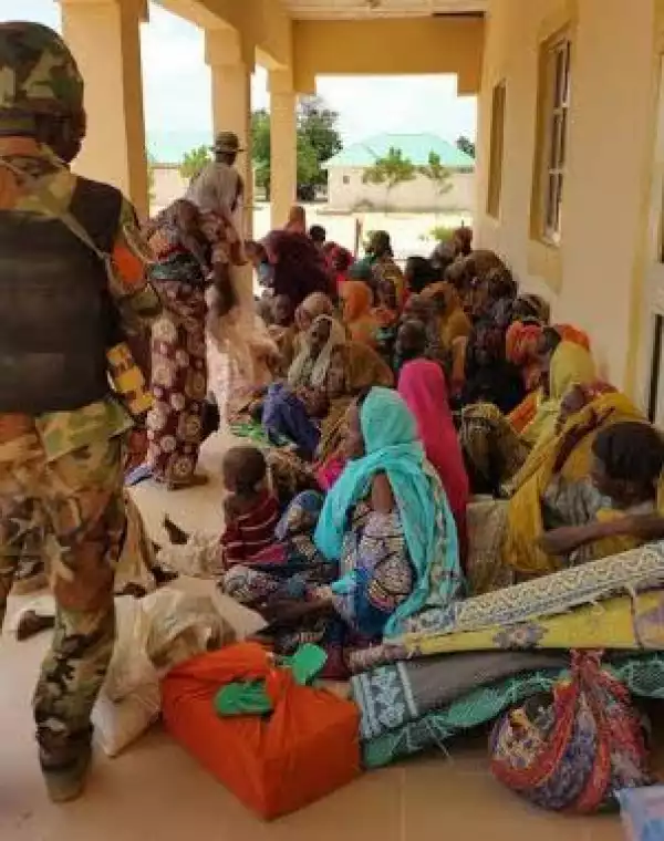 Photo: 12 Wives Of Boko Haram Militants Surrender In Borno