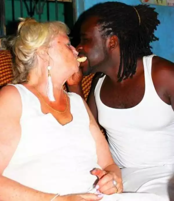 Photo: 26-Year-Old Uganda Singer Feeds His 68-Year-Old Swedish Wife From His Mouth