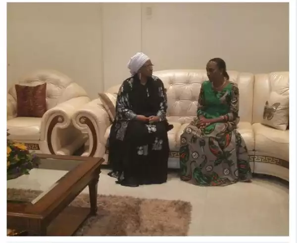 Photo: Aisha Buhari Visits Mrs Osinbajo Over Death Of Her Grandmother, HID Awolowo
