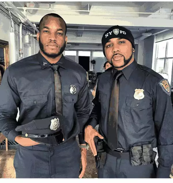 Photo: Banky W And Lynxxx In NYPD Police Uniforms