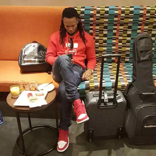 Photo: Flavour Stuns In Red Shirt & Red Sneakers