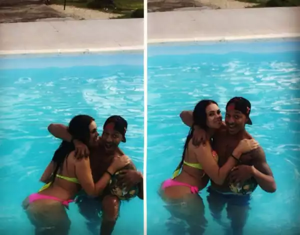 Photo: IK Ogbonna & Colombian girlfriend Sonia loved up in a pool