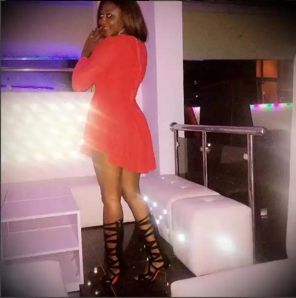 Photo: Ini Edo Strikes A Pose In Sexy Dress Inside Her Multimillion Naira Night Club