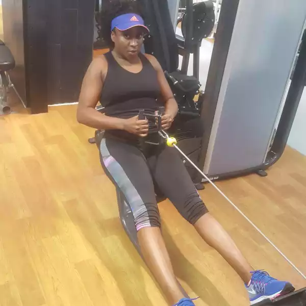 Photo: Ini Edo Works Out Hard At The Gym
