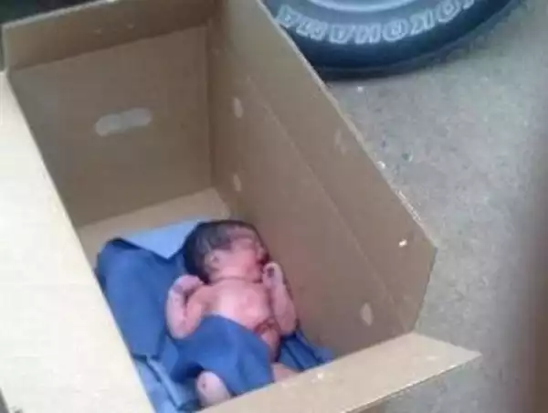 Photo: Newborn Baby Found Abandoned Inside A Box In Saudi, Makkah