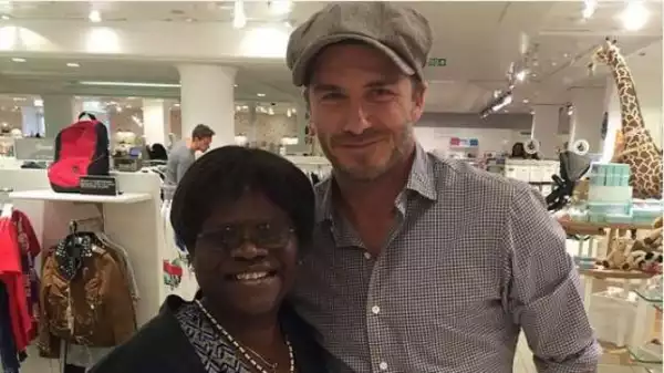 Photo: Tiwa Savage’s Mum Meets Football Legend David Beckham 
