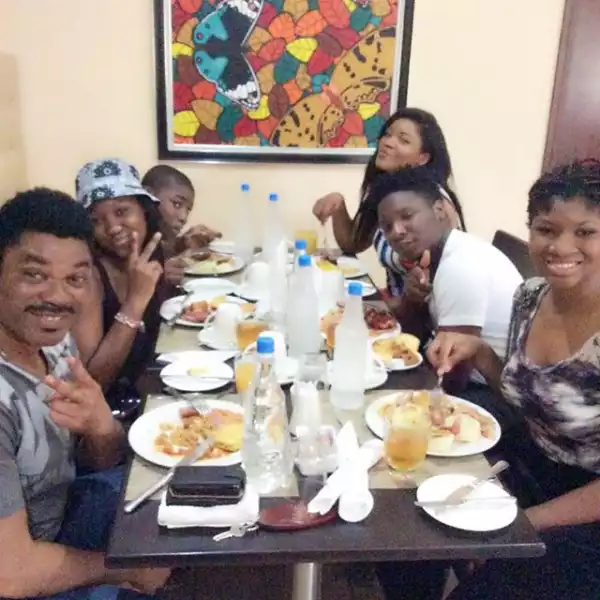 Photo From Actress, Omotola, Having Breakfast With Her 4 Children & Husband