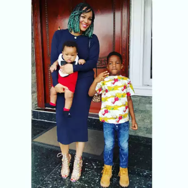 Photos: Adaeze Yobo & Her Sons Show Off Their Sunday Look