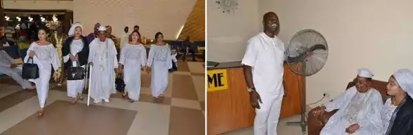 Photos: Alaafin Of Oyo And His Wives Cause Stir At Abuja Airport