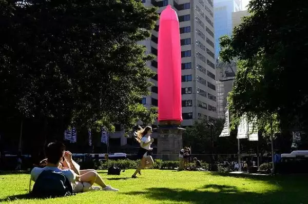 Photos: Australia launches giant condom ahead of World AIDS day